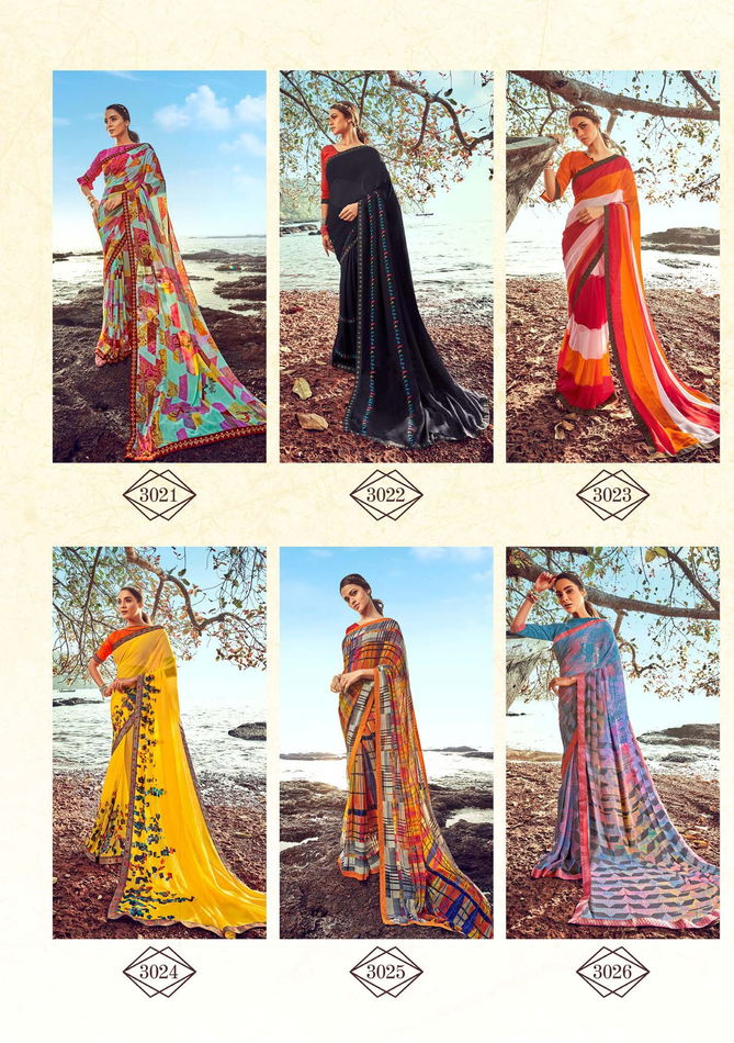 Hirva Glamour latest Fancy Regular Casual Wear Georgette Printed Sarees Collection
